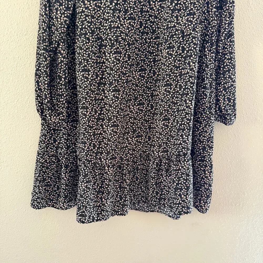 Draper James RSVP Floral Print Long Sleeves Ruffle Hem Dress